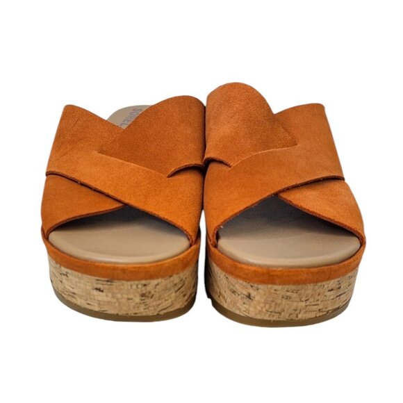Sorel Womens Cameron Platform Mules, Leather Suede, Slide, Orange, Size 6.5 - Picture 9 of 9